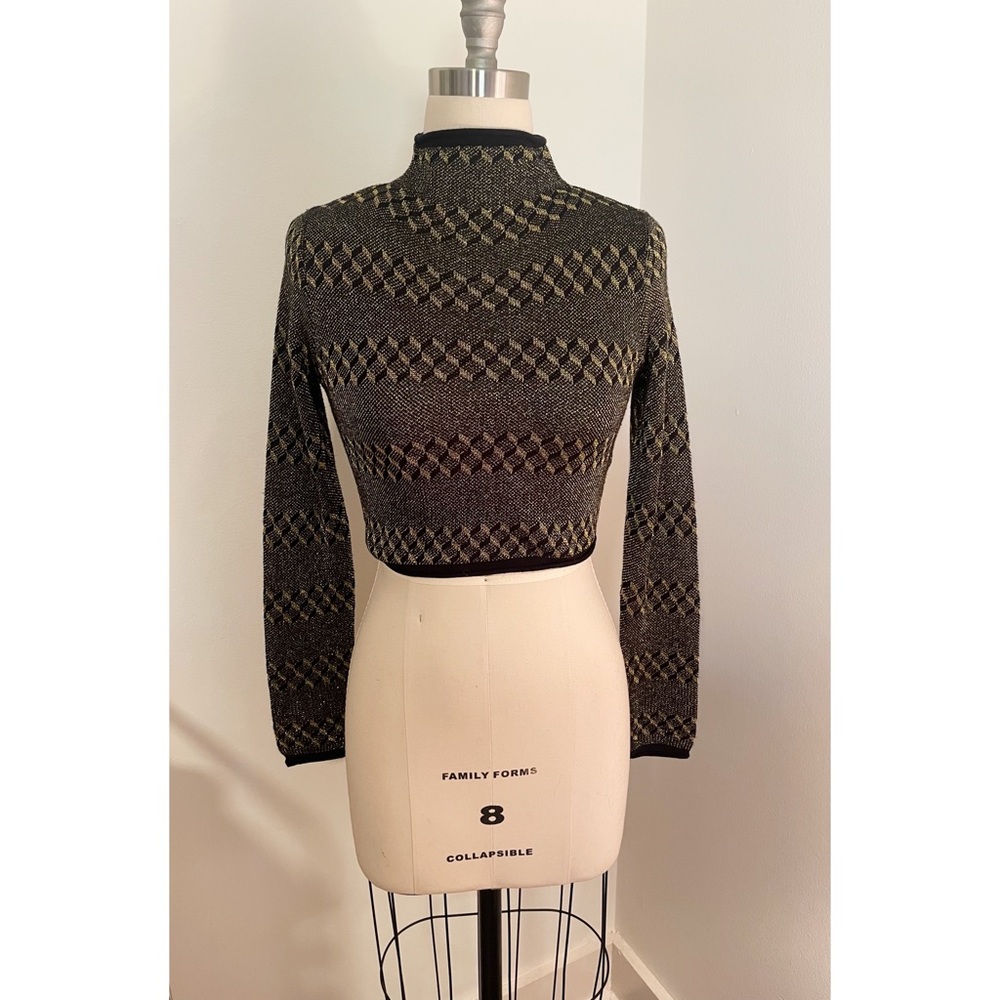 Urban Outfitters Metallic Gold Cropped Sweater NWT!